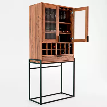 Contemporary Wine Storage Cabinet 3D model image 1 