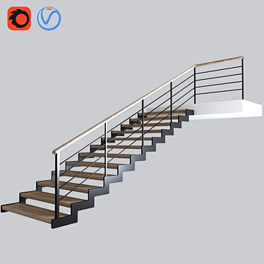Sleek Staircase Design 3D model image 1 