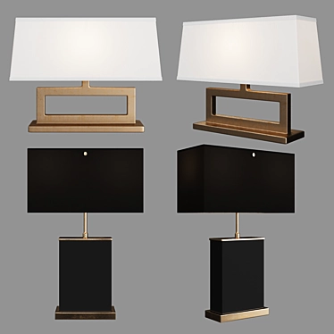 Modern Brass Table Lamp 3D model image 1 