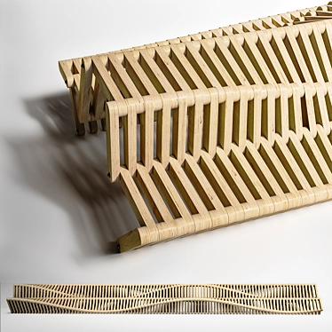 Parametric Wooden Bench 3D model image 1 