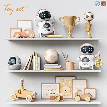 Interactive Toys and Decor Set 3D model image 1 