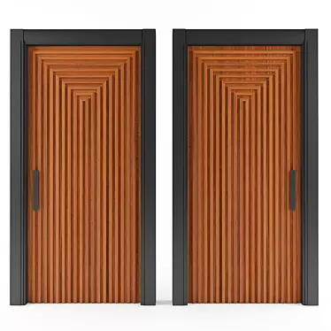 Grooved Wood Door - 145x275cm 3D model image 1 