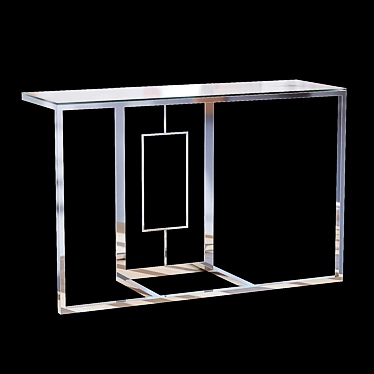 Garda Decor Transparent Glass and Chrome Console 3D model image 1 