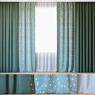 Elegant Curtains with Tulle | Novum and Ottoman Triangles 3D model image 1 