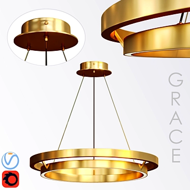 Elegant Grace Chandelier 36 3D model image 1 