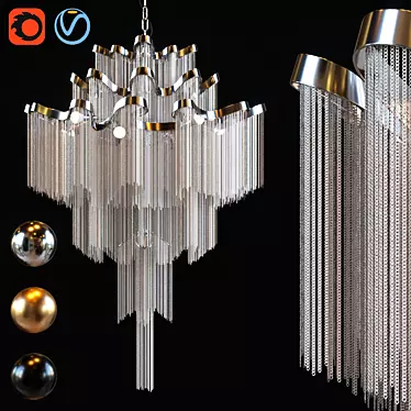 Exquisite Terzani Stream Chandelier 3D model image 1 