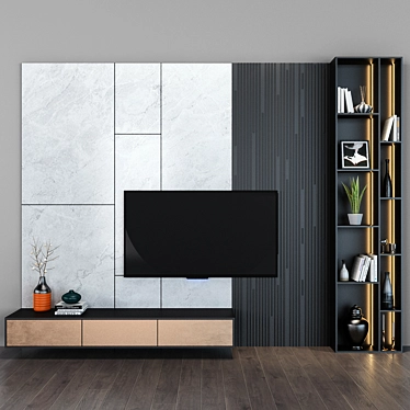 Sleek TV Stand for 64-inch TVs 3D model image 1 