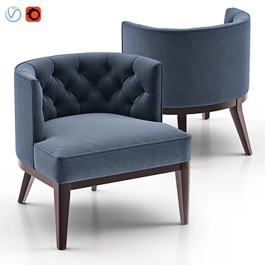 Sophisticated GRAYSON Tufted Chair 3D model image 1 