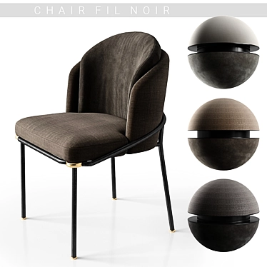 Minotti Fil Noir Chairs: Sleek and Versatile Seating 3D model image 1 