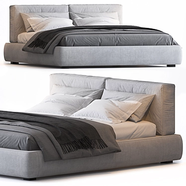 Caresse King Size Bed 3D model image 1 