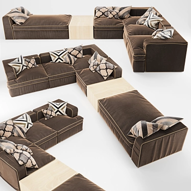 Italian Designer Flair Sofa 3D model image 1 