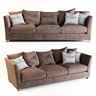 Spacious Victory Sofa: Perfect for Living Rooms and Home Theaters 3D model image 1 