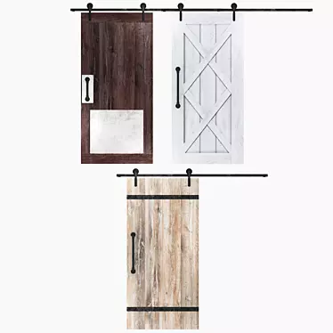 Rustic Sliding Barn Door - Bold Interiors 3D model image 1 