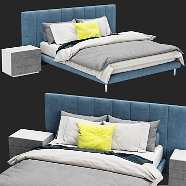 GRANGALA Bed by Zanotta: Timeless Elegance 3D model image 1 