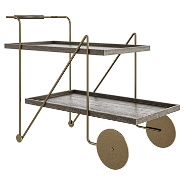 Timeless Elegance: Jorge Bar Cart by Alessandra Delgado 3D model image 1 