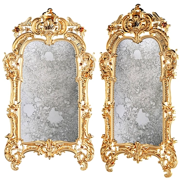 Elegant Antique-style Mirror 3D model image 1 