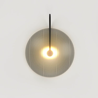 Emmen 44.387: Art Deco Black Metal Pendant Light 3D model image 1 