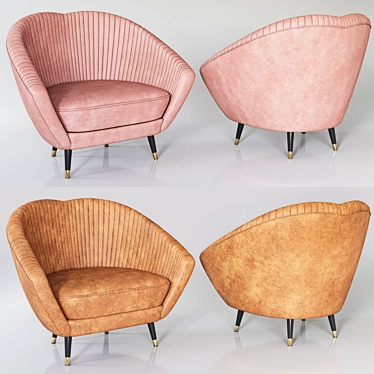Elegant Leather Armchair: Max/Vray/Corona 3D model image 1 