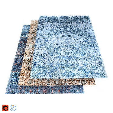 Luxury Silk Tibetan Knotting Carpets 3D model image 1 