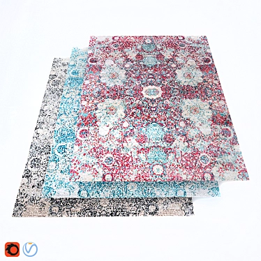 Silk Sichouk Carpets Set 3D model image 1 