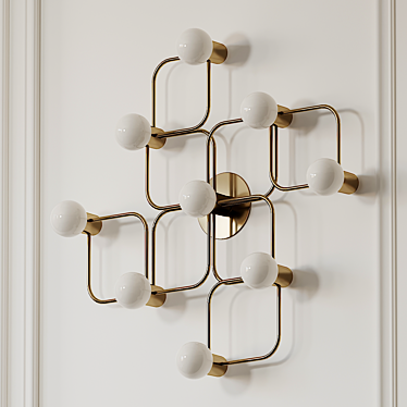 Italian Brass Wall Sconce: Elegant Illumination 3D model image 1 