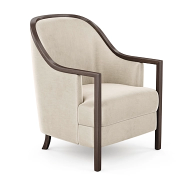 Luxurious Javad Armchair: Bronze Patina Elegance 3D model image 1 