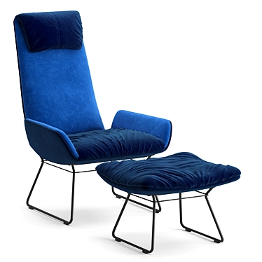 Sleek and Comfortable Amelie Lounge Chair 3D model image 1 