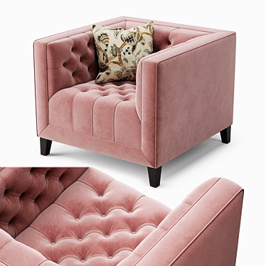 Elegant Pink Slipper Armchair 3D model image 1 