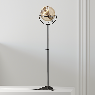 Sleek and Modern Globe Floor Lamp 3D model image 1 