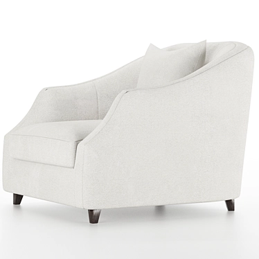 Sophisticated Dove Gray Velvet Armchair 3D model image 1 