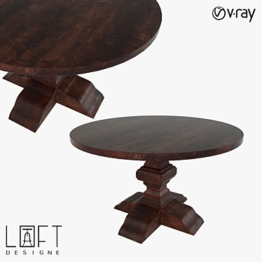 LoftDesigne 10793 Oak Table 3D model image 1 