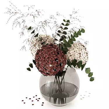 Hydrangea and Eucalyptus Bouquet 3D model image 1 