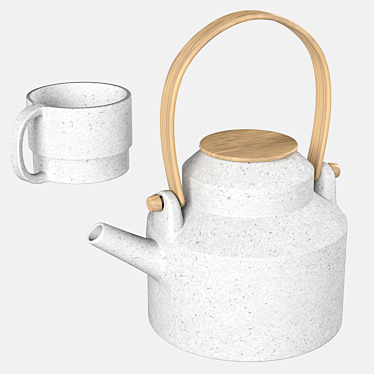 Elegant Bon Ceramics Teapot 3D model image 1 