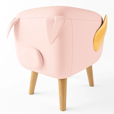 Title: Plush Piggy Ottoman 3D model image 1 