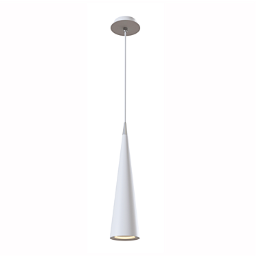 Nevill Pendant Lamp: Elegant White Metal Design 3D model image 1 