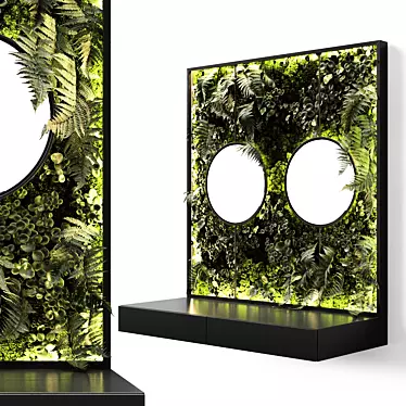 Console Mirror & Vertical Garden 3D model image 1 