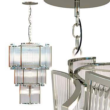 Glamorous Cut Glass Pendant Lamp 3D model image 1 