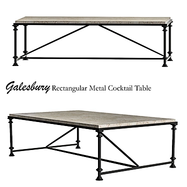 Galesbury Rectangular Metal Cocktail Table 3D model image 1 