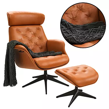 FlexLux Volden Armchair & Pouf 3D model image 1 