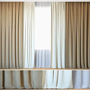Luxury Curtains Set with Tulle | Backhausen Achilles 3D model image 1 