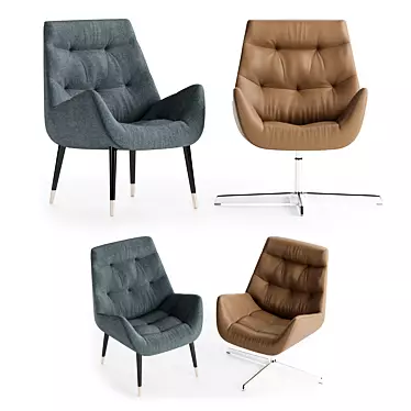 Elegant Thonet Lounge Chair 3D model image 1 
