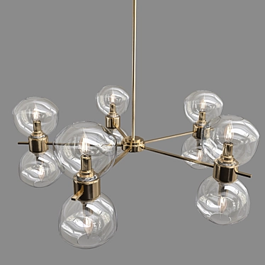 Elegant Crystal Pendant Chandelier 3D model image 1 