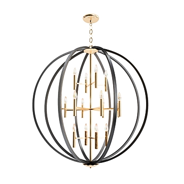 Elegant Spanish Bronze Chandelier 3D model image 1 