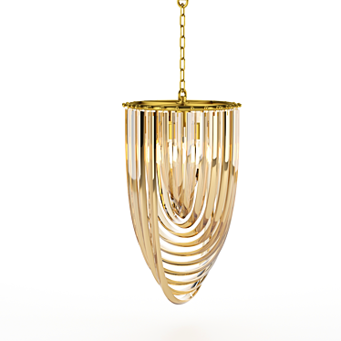 Vintage Art Deco Murano Chandelier 3D model image 1 