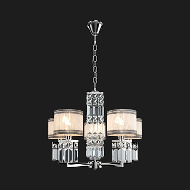 Zaffiro Crystal Pendant Chandelier - Chrome Luxury 3D model image 1 