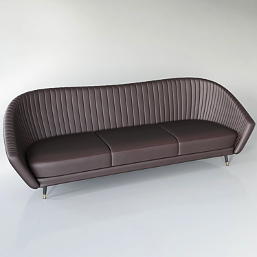 Luxury Leather Sofa: Modern Design & Comfy 3D model image 1 
