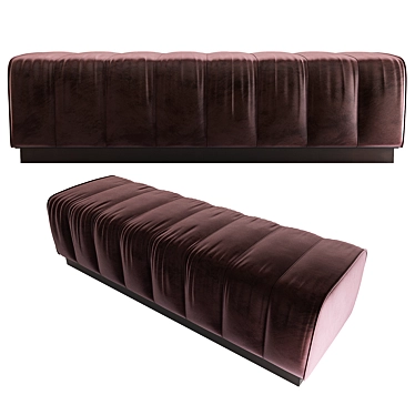 Elegant Velvet Bench 3D model image 1 