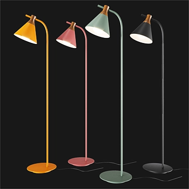 Scandinavian Style Metal Floor Lamp 3D model image 1 