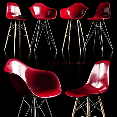 Modern Eames Bar Stools for Stylish Spaces 3D model image 1 