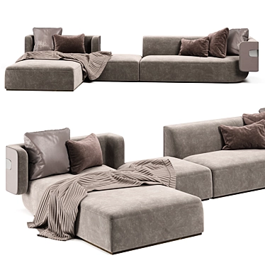 Luxurious Longhi Mi Sofa with Resilient Design 3D model image 1 